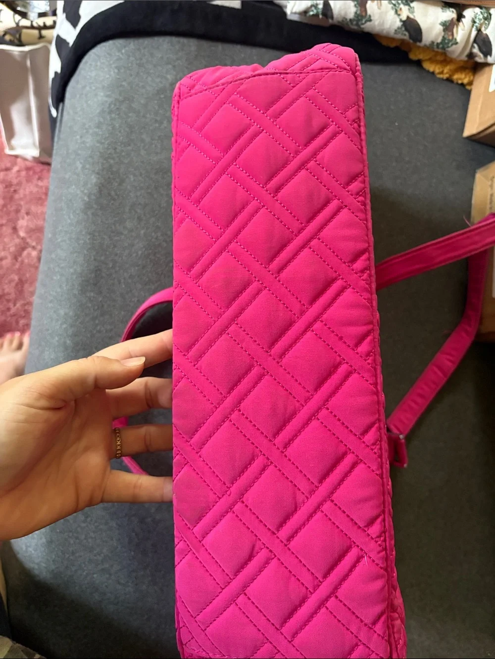 Vera Bradley Quilted Pink Laptop Tote